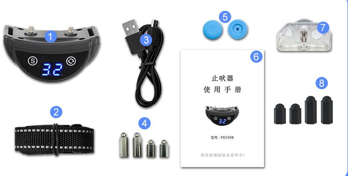 KFX-9927229 Anti-Barking Collar for Small to Medium Dogs – Durable ABS Material, Black Design