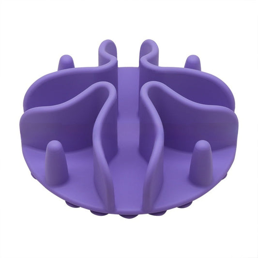 KFX-9927741 Silicone Dog Snack Licking Mat - Round Slow Feed Suction Cup Pet Dish in Gray, Purple, Orange, Black