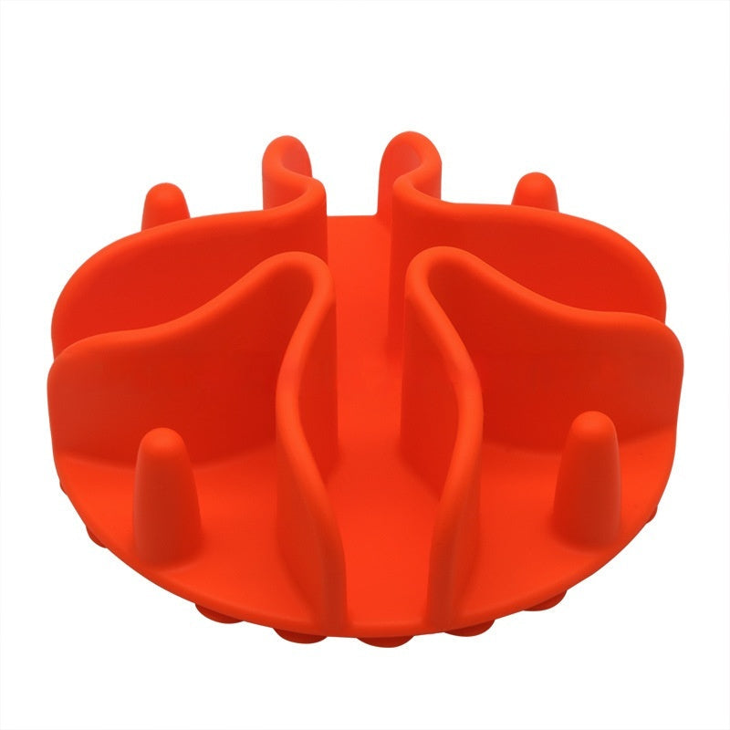 KFX-9927741 Silicone Dog Snack Licking Mat - Round Slow Feed Suction Cup Pet Dish in Gray, Purple, Orange, Black