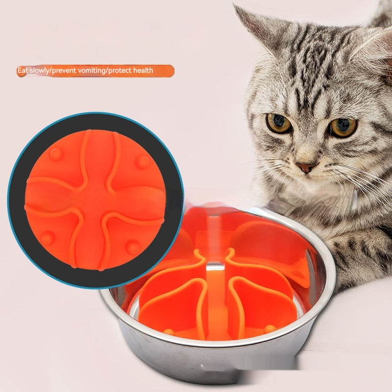 KFX-9927741 Silicone Dog Snack Licking Mat - Round Slow Feed Suction Cup Pet Dish in Gray, Purple, Orange, Black