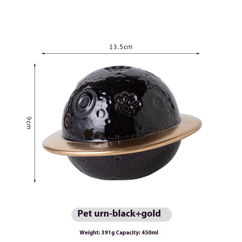 KFX-9927997 Ceramic Pet Memorial Cinerary Casket with Cosmic Starry Sky Design