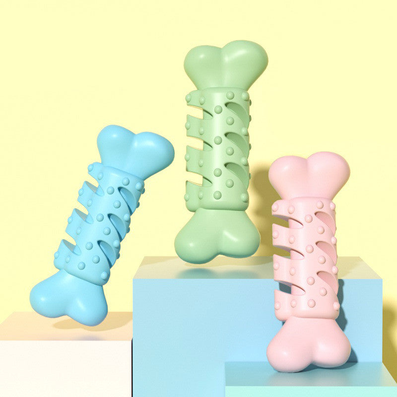 KFX-9930557 Pet Teething Chewing Toy - TPR Material, Solid Color Design in Orchid, Pink & Green