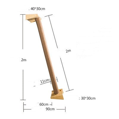 KFX-9932989 Solid Wood Cat Climbing Frame with Multi-Style Litter Options for Adult Cats and Kittens