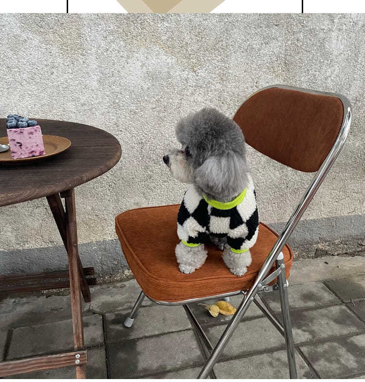 KFX-9936061 Checkerboard Pattern Velvet Pet Clothes - Small to XXL Sizes Available