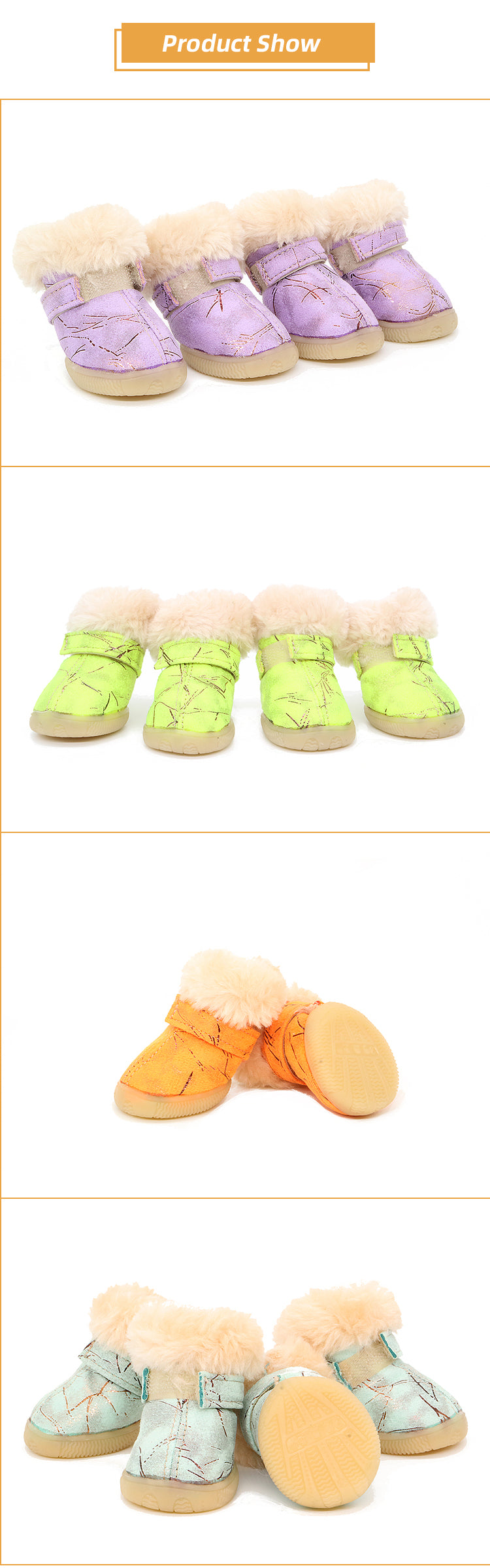 KFX-9936317 Comfortable Cotton Winter Shoes for Puppies - Non-Slip, Warm, Wear-Resistant, Various Colors