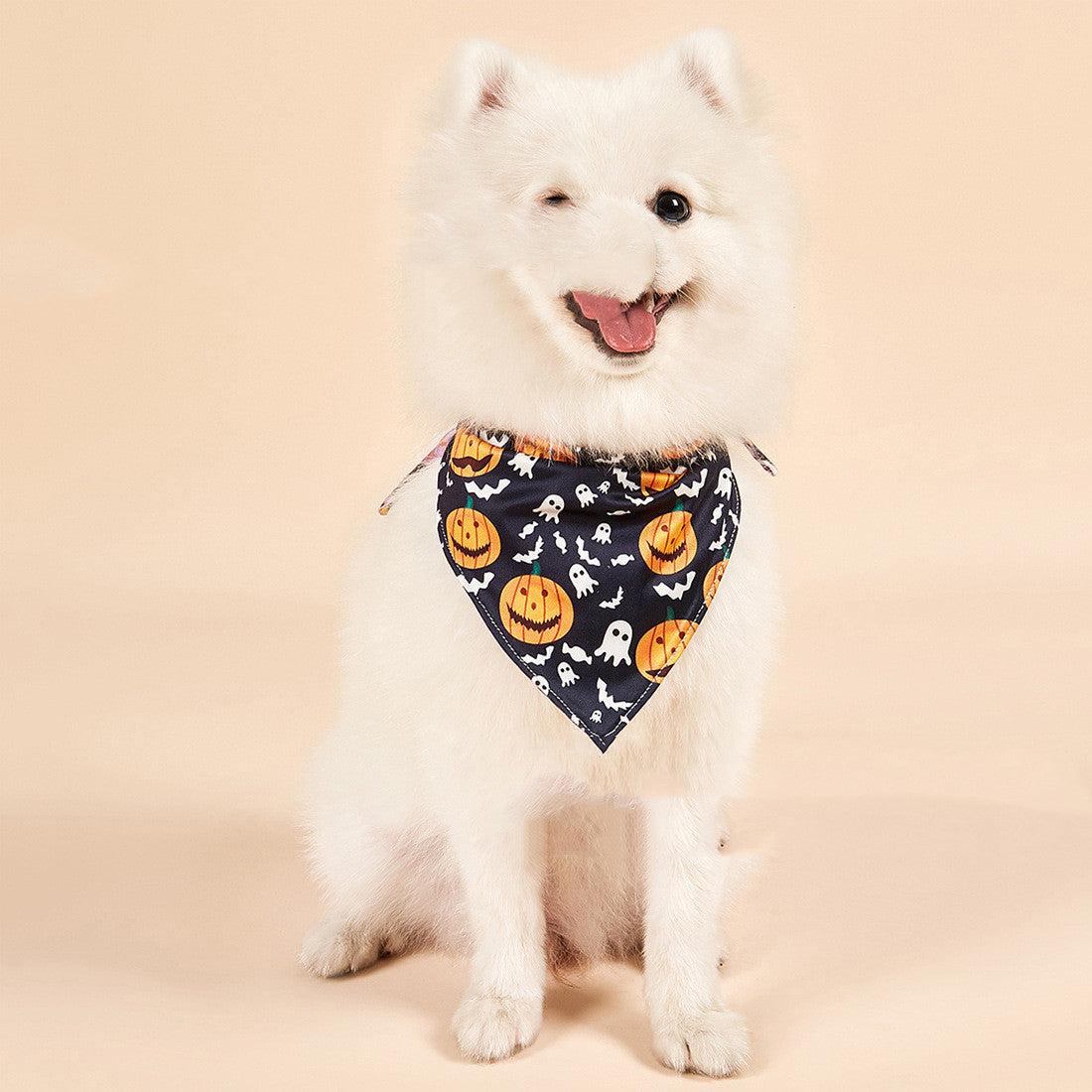 KFX-9937085 Halloween Double-Sided Saliva Towel for Pets - Various Patterns and Sizes Available