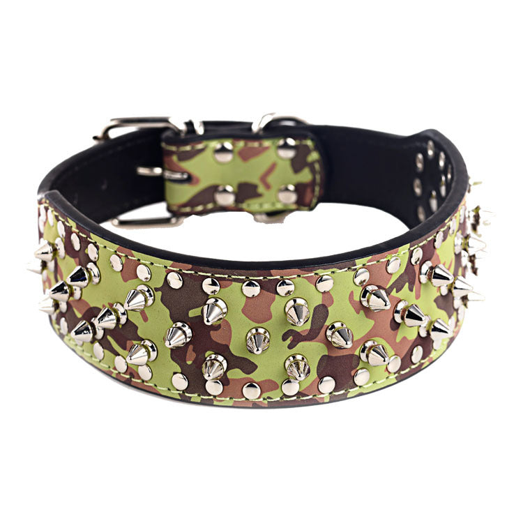 KFX-9937469 Large Dog Punk Rivet Style PU Pet Collar in Multiple Colors