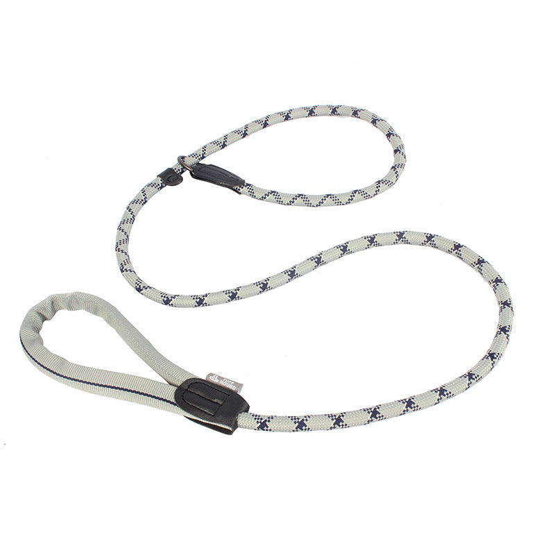 KFX-9939261 Integrated Nylon Pet Leash and Collar Set with Feces Bags - Blue, Black, Yellow, Gray, Pink