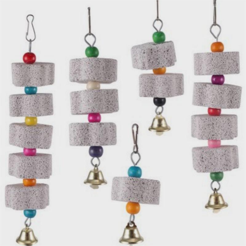 KFX-9940285 Pet Molar Grinding Toy for Parrots - Mineral Nibbling Pendant in Multiple Sizes