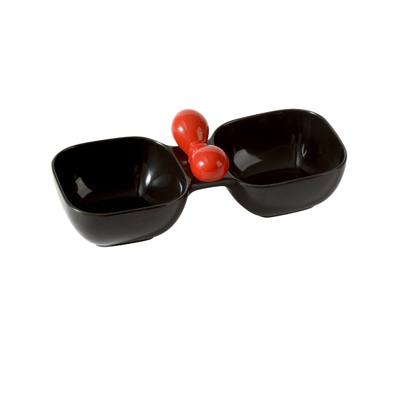 KFX-9941437 Ceramic Dual Pet Bowl Set for Dogs and Cats - Food and Water Bowls with 250ml Capacity