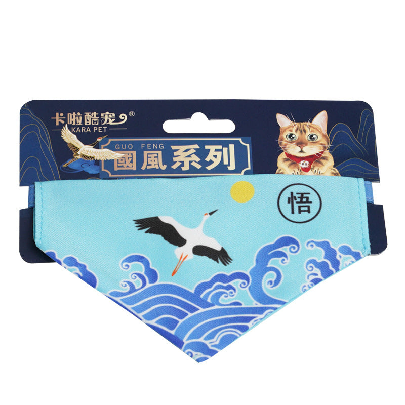 KFX-9942845 Adjustable Triangular Pet Scarf Bib with Colorful Patterns, Suitable for All Seasons and Holidays