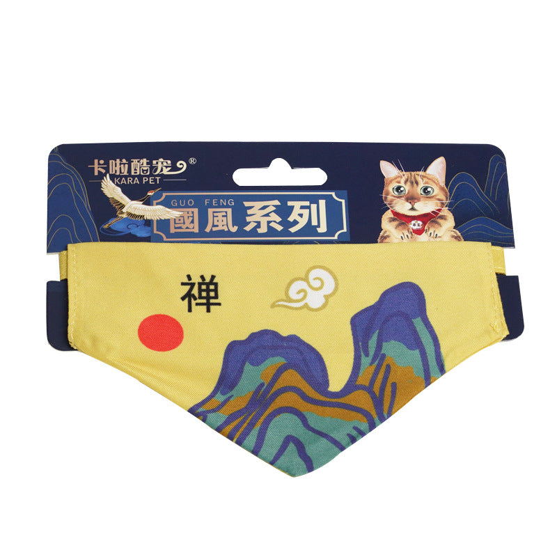 KFX-9942845 Adjustable Triangular Pet Scarf Bib with Colorful Patterns, Suitable for All Seasons and Holidays