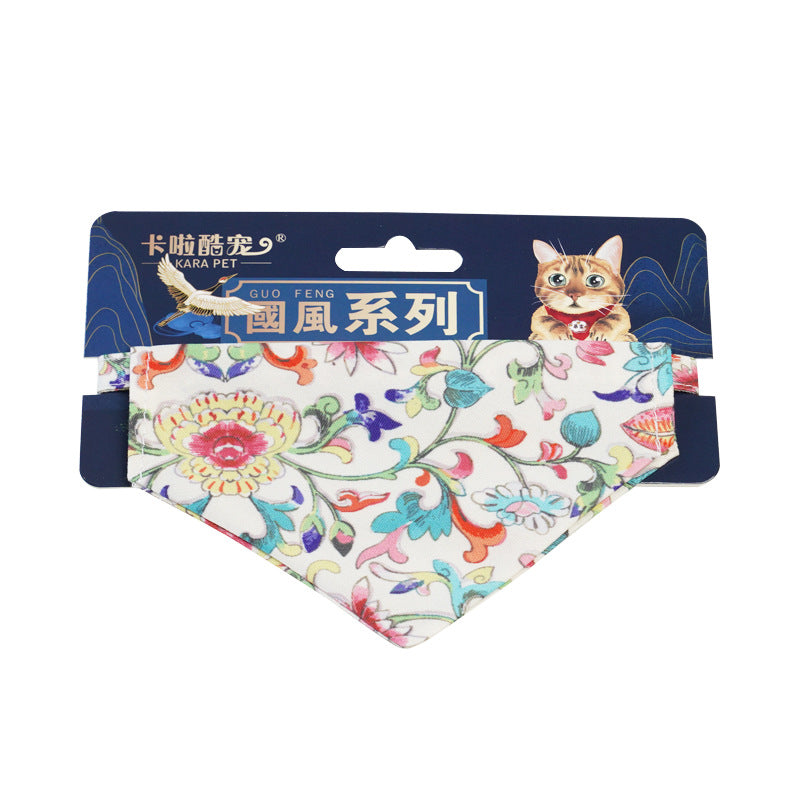 KFX-9942845 Adjustable Triangular Pet Scarf Bib with Colorful Patterns, Suitable for All Seasons and Holidays