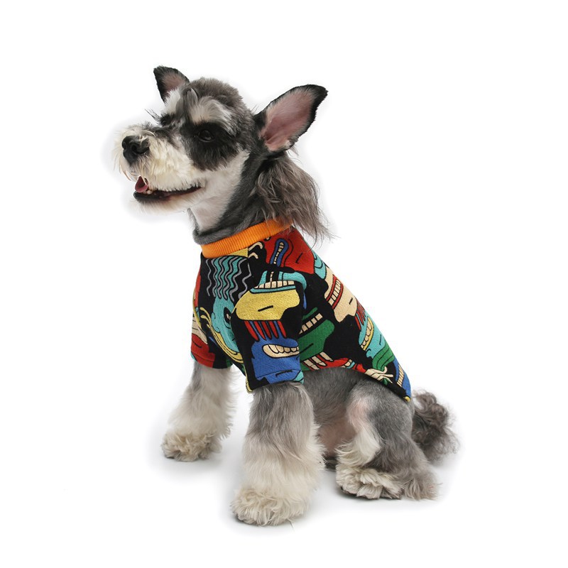 KFX-9943613 Casual Spring and Summer Pet Dog Clothes in Brown and Black