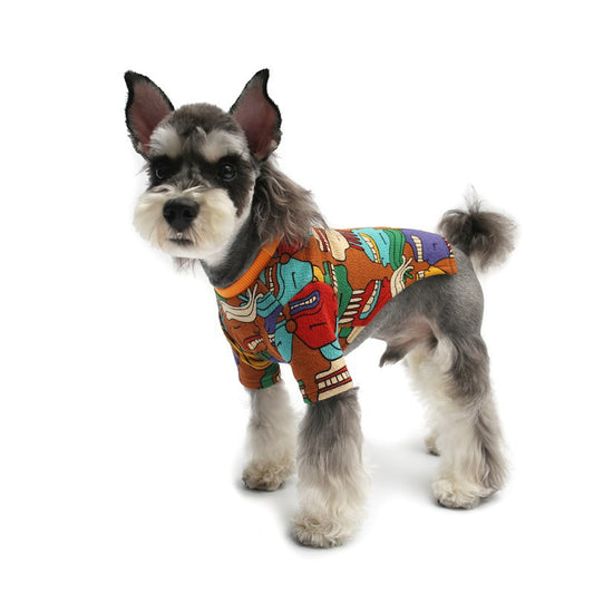 KFX-9943613 Casual Spring and Summer Pet Dog Clothes in Brown and Black