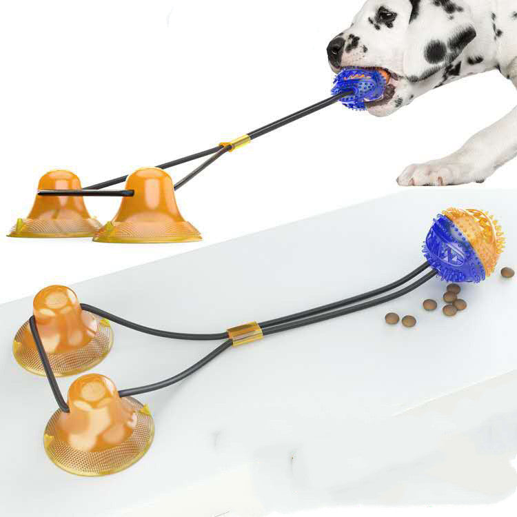 KFX-9943869 Interactive Suction Cup Dog and Cat Toy - Durable TPR Material with Teeth Cleaning Features