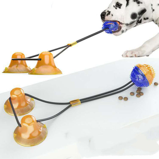 KFX-9943869 Interactive Suction Cup Dog and Cat Toy - Durable TPR Material with Teeth Cleaning Features