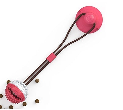 KFX-9943869 Interactive Suction Cup Dog and Cat Toy - Durable TPR Material with Teeth Cleaning Features