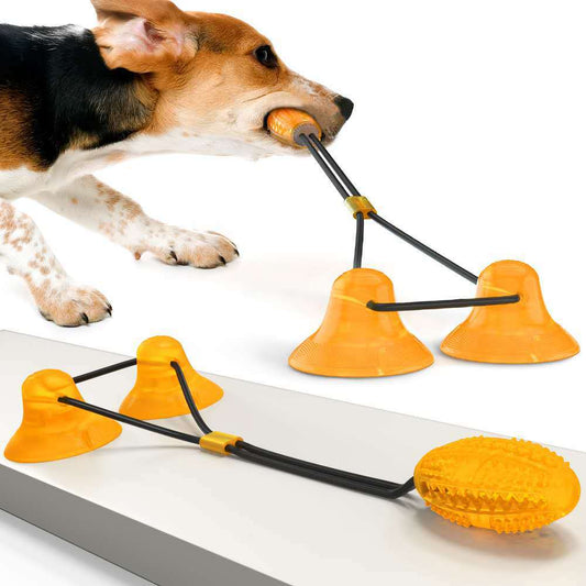 KFX-9943869 Interactive Suction Cup Dog and Cat Toy - Durable TPR Material with Teeth Cleaning Features