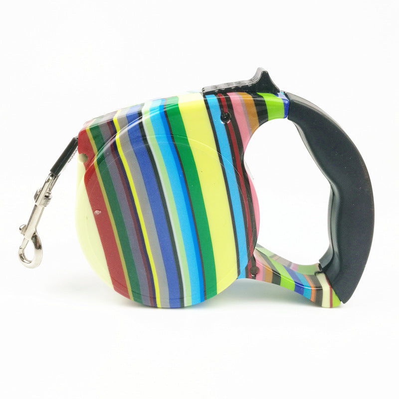 KFX-9945021 Multi-Color Automatic Retractable Pet Traction Belt - 5M Length, Multiple Designs Available