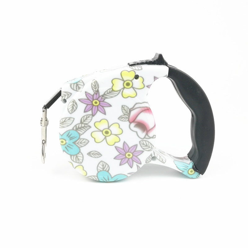 KFX-9945021 Multi-Color Automatic Retractable Pet Traction Belt - 5M Length, Multiple Designs Available