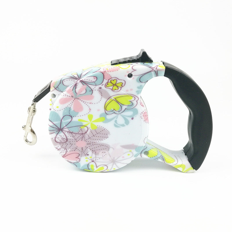 KFX-9945021 Multi-Color Automatic Retractable Pet Traction Belt - 5M Length, Multiple Designs Available