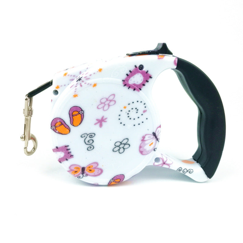 KFX-9945021 Multi-Color Automatic Retractable Pet Traction Belt - 5M Length, Multiple Designs Available