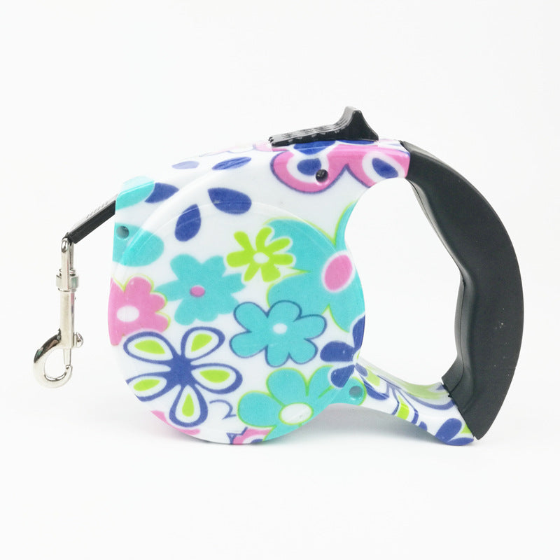 KFX-9945021 Multi-Color Automatic Retractable Pet Traction Belt - 5M Length, Multiple Designs Available