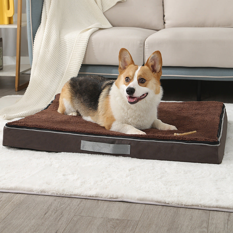 KFX-9947069 Plush Memory Foam Dog Bed with Removable Washable Cover - Nonslip Egg Kennel Pad for Large Dogs and Cats