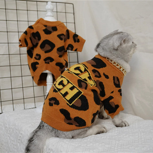 KFX-9948989 Cozy Knitted Wool Sweater for Cats and Dogs in Brown - Autumn and Winter Collection