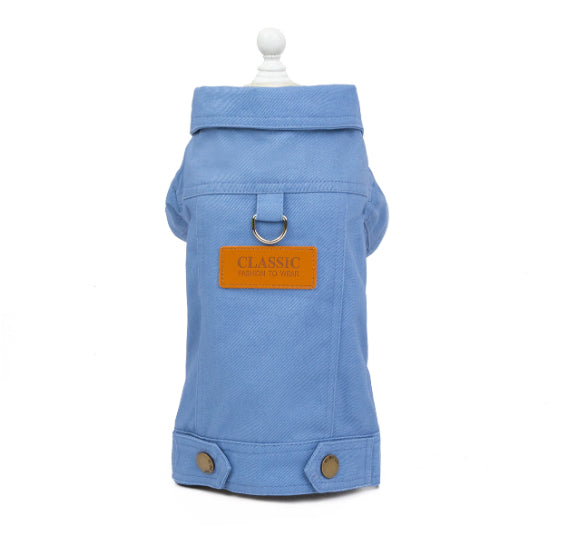 KFX-9949373 Dogcat Casual Autumn Traction Denim Jacket for Pets - Available in Blue, Green, Yellow, Sizes S to 2XL