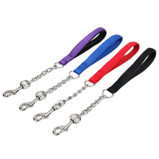 KFX-9950781 Durable Nylon Hand-Holding Dog Rope in Blue, Black, Red, and Purple - 3mm & 4mm Widths, 42cm Long