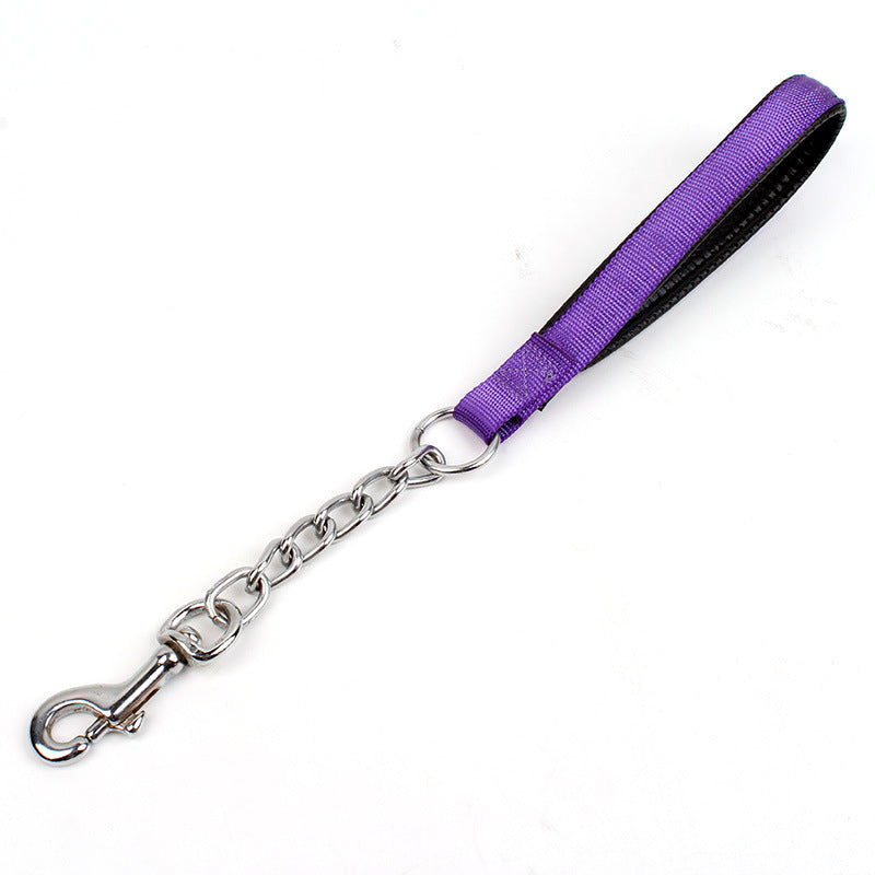 KFX-9950781 Durable Nylon Hand-Holding Dog Rope in Blue, Black, Red, and Purple - 3mm & 4mm Widths, 42cm Long