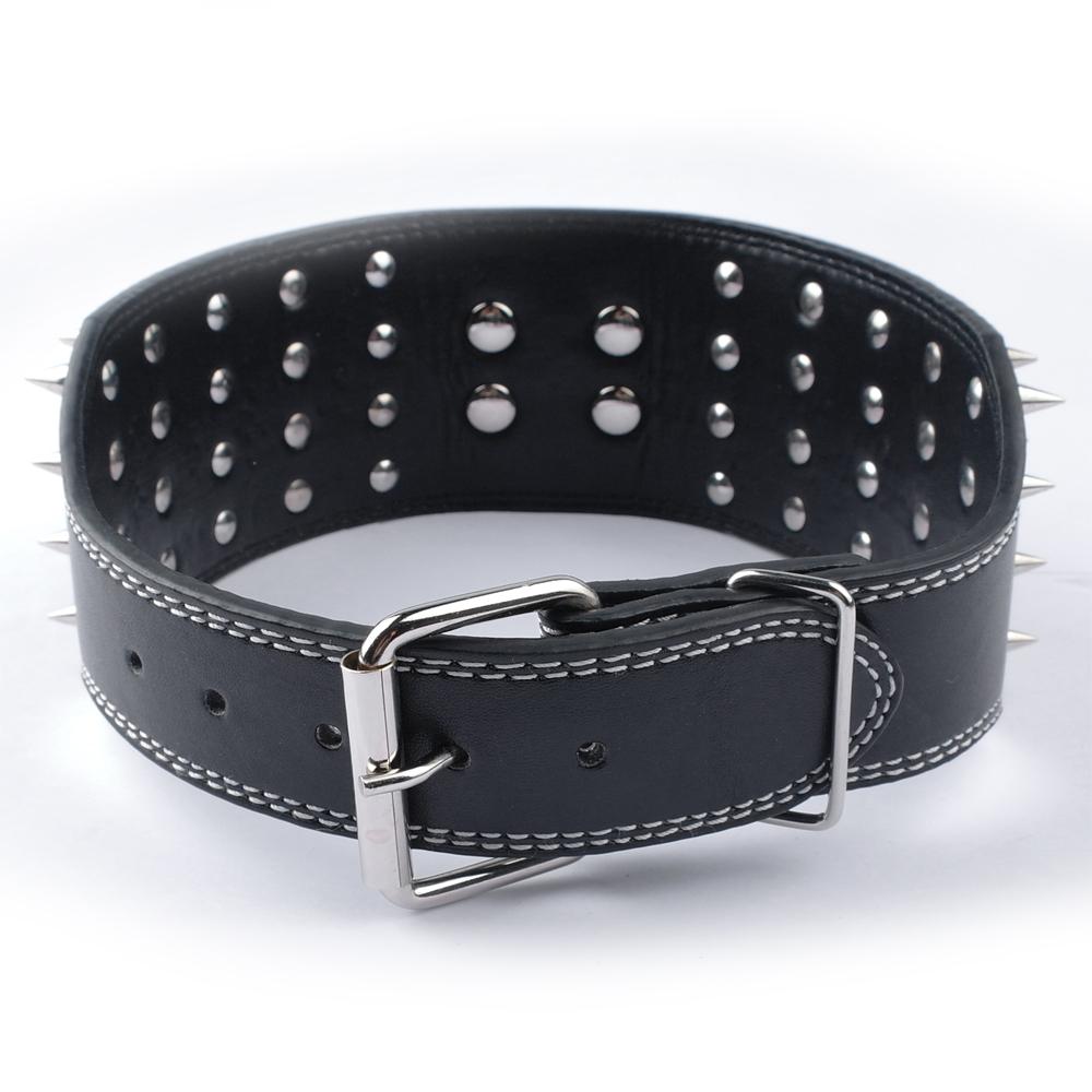 KFX-9952957 Crocodile Pattern PU Leather Adjustable Dog Collar with Nail Spikes, 7.5 cm Wide