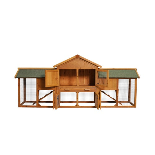 KFX-9954621 Extra-Large Two-Tier Rabbit Cage with Removable Tray and Waterproof Roof for Small Animals