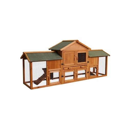 KFX-9954621 Extra-Large Two-Tier Rabbit Cage with Removable Tray and Waterproof Roof for Small Animals