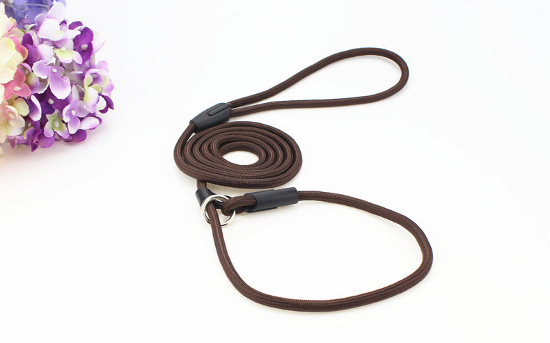 KFX-9956541 Adjustable Nylon Dog Traction Rope with Integrated Collar Design in Various Colors