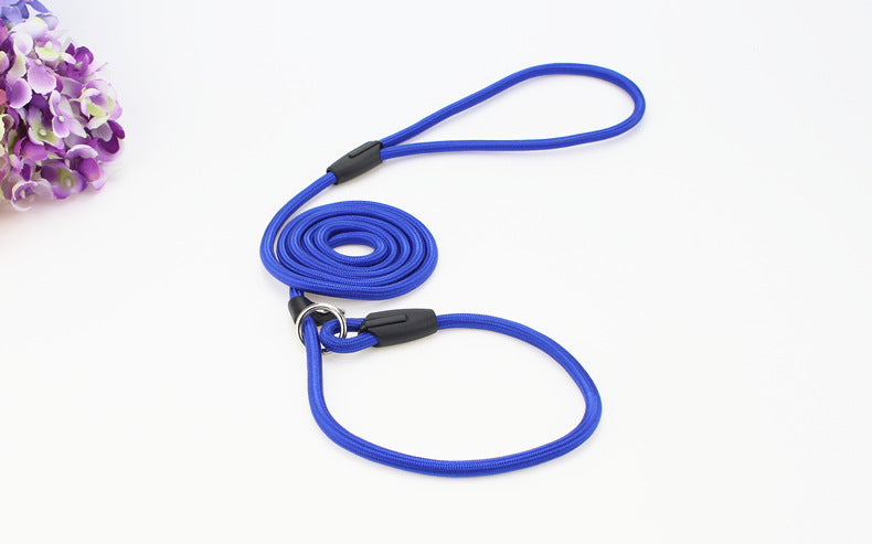 KFX-9956541 Adjustable Nylon Dog Traction Rope with Integrated Collar Design in Various Colors
