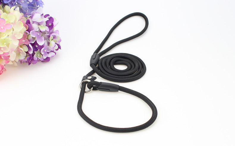 KFX-9956541 Adjustable Nylon Dog Traction Rope with Integrated Collar Design in Various Colors