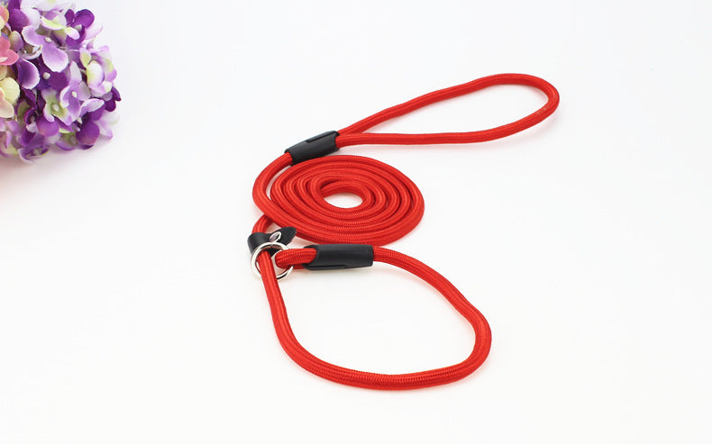 KFX-9956541 Adjustable Nylon Dog Traction Rope with Integrated Collar Design in Various Colors