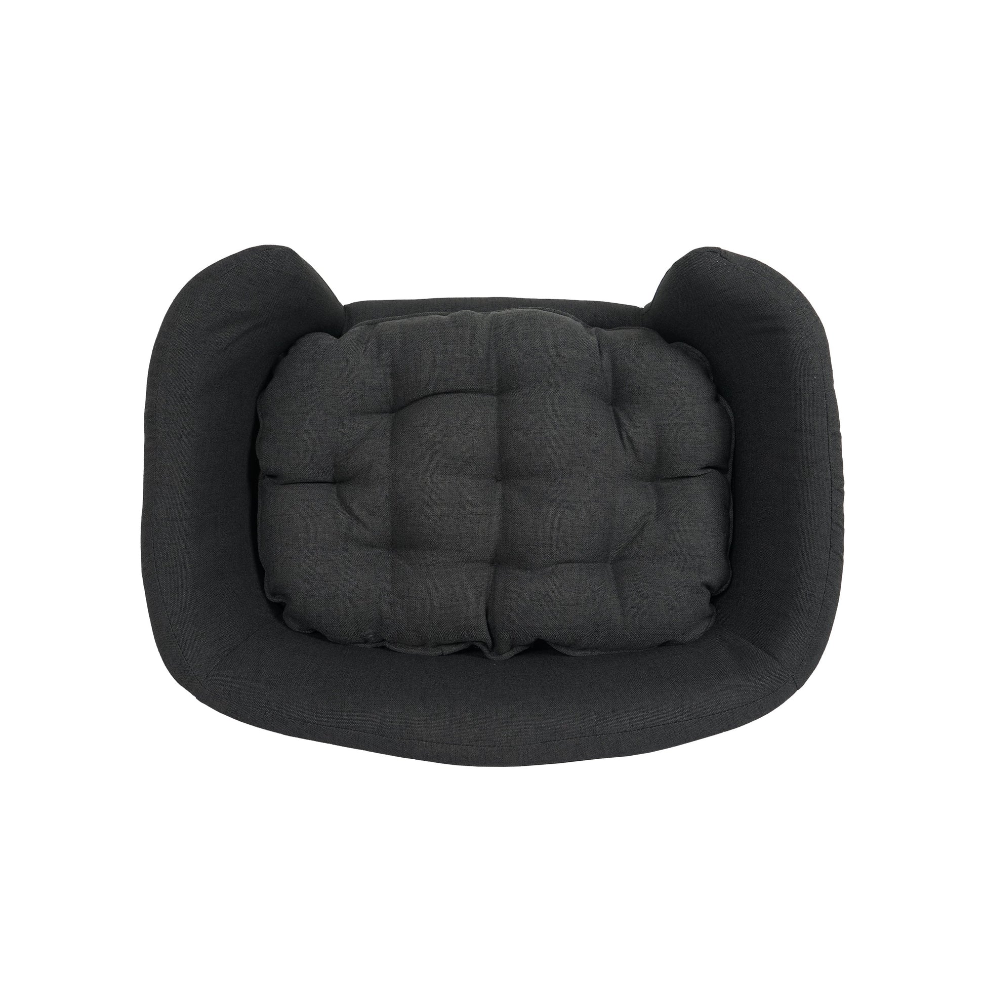 KFX-9956797 Cozy Dark Gray Dog Bed with Luxurious Tufted Cushions and Birch Legs - Ideal for Small Dogs
