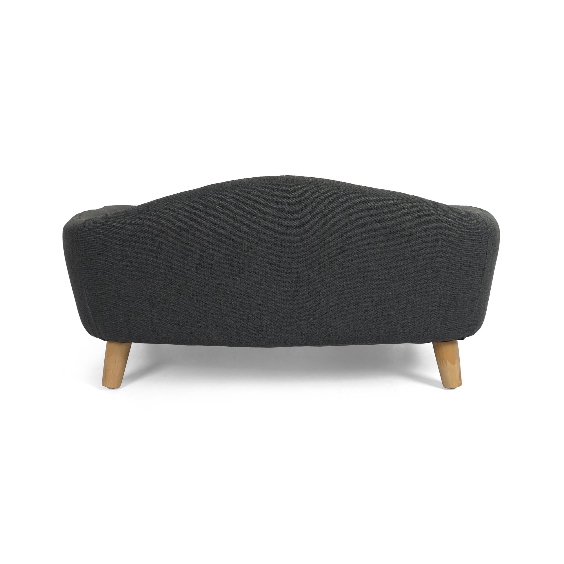 KFX-9956797 Cozy Dark Gray Dog Bed with Luxurious Tufted Cushions and Birch Legs - Ideal for Small Dogs