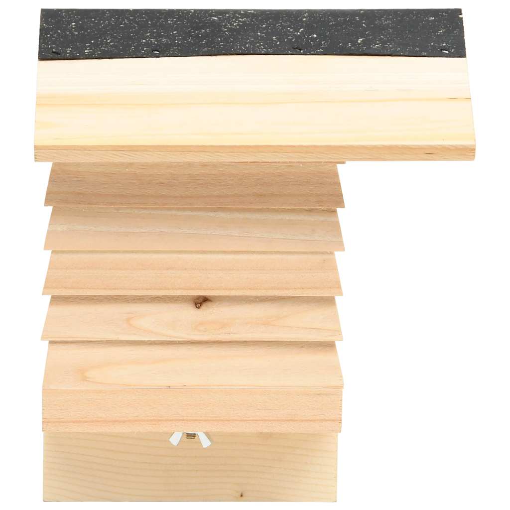 KFX-9958333 Solid Fir Wood Bee Hotel for Solitary Bees – 22x20x20 cm, Weatherproof Design