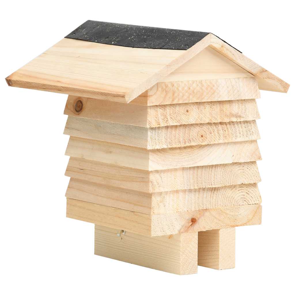 KFX-9958333 Solid Fir Wood Bee Hotel for Solitary Bees – 22x20x20 cm, Weatherproof Design