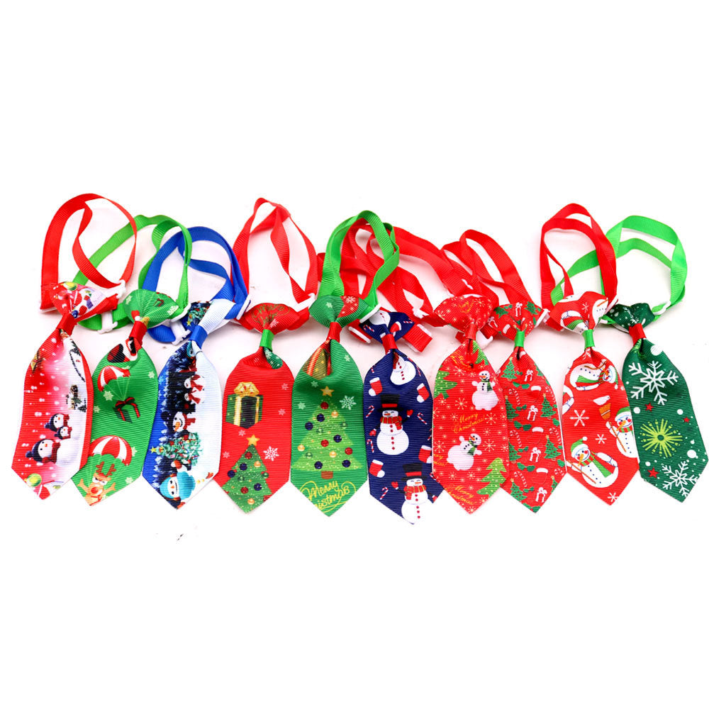 KFX-9958973 Christmas-Themed Pet Necktie with Adjustable Scarf - Various Color Options Available