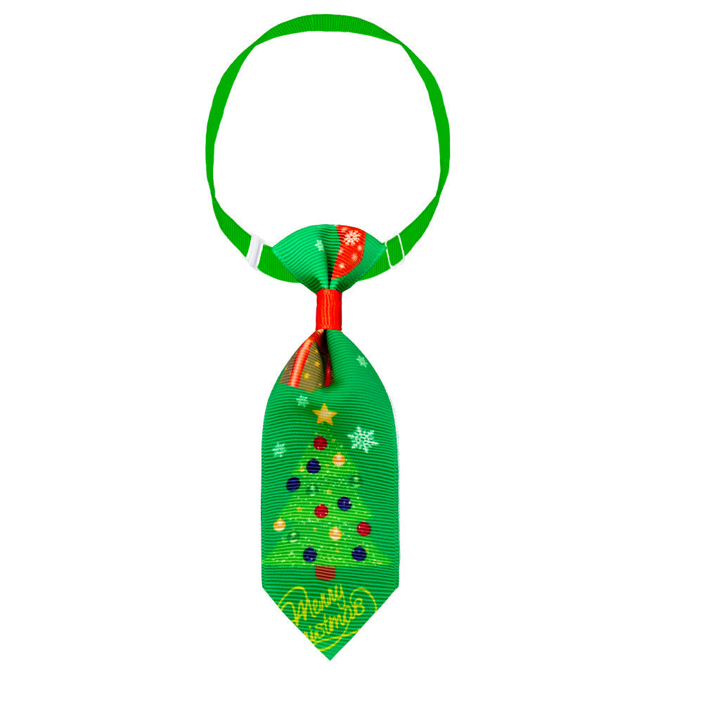 KFX-9958973 Christmas-Themed Pet Necktie with Adjustable Scarf - Various Color Options Available