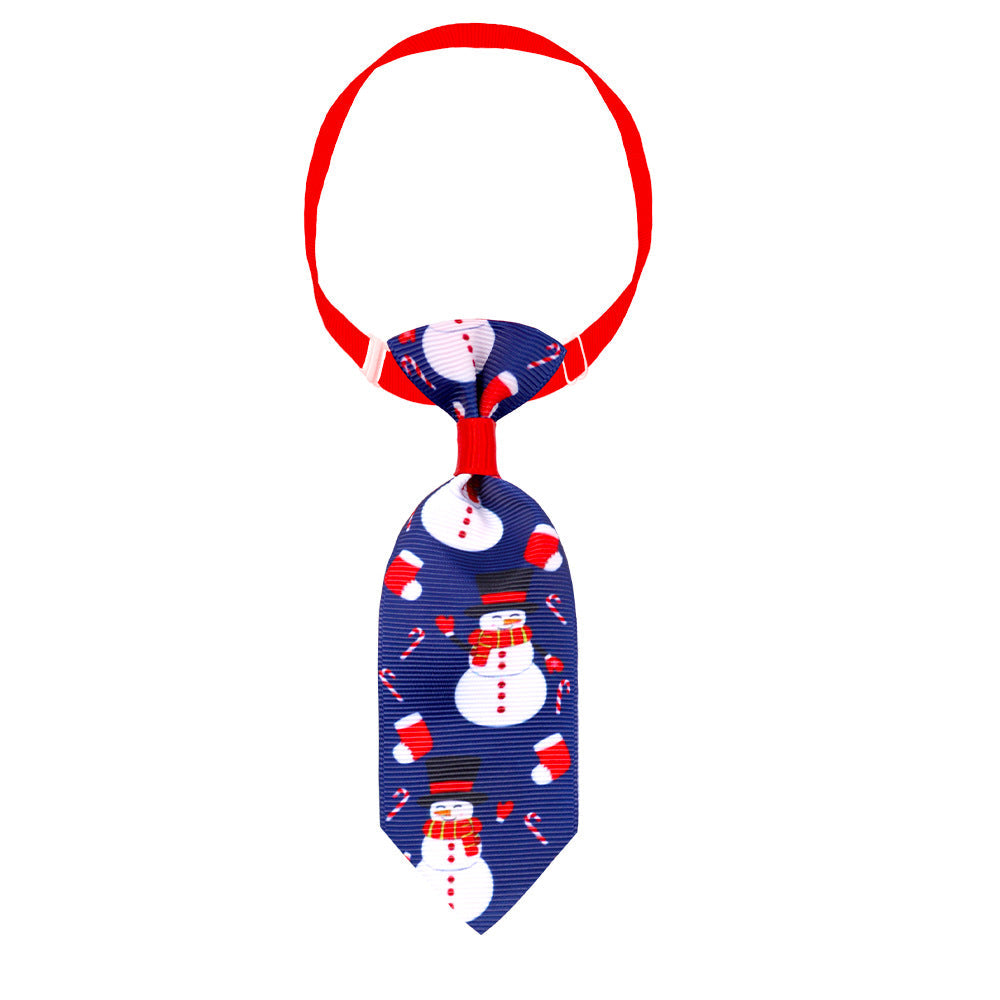 KFX-9958973 Christmas-Themed Pet Necktie with Adjustable Scarf - Various Color Options Available