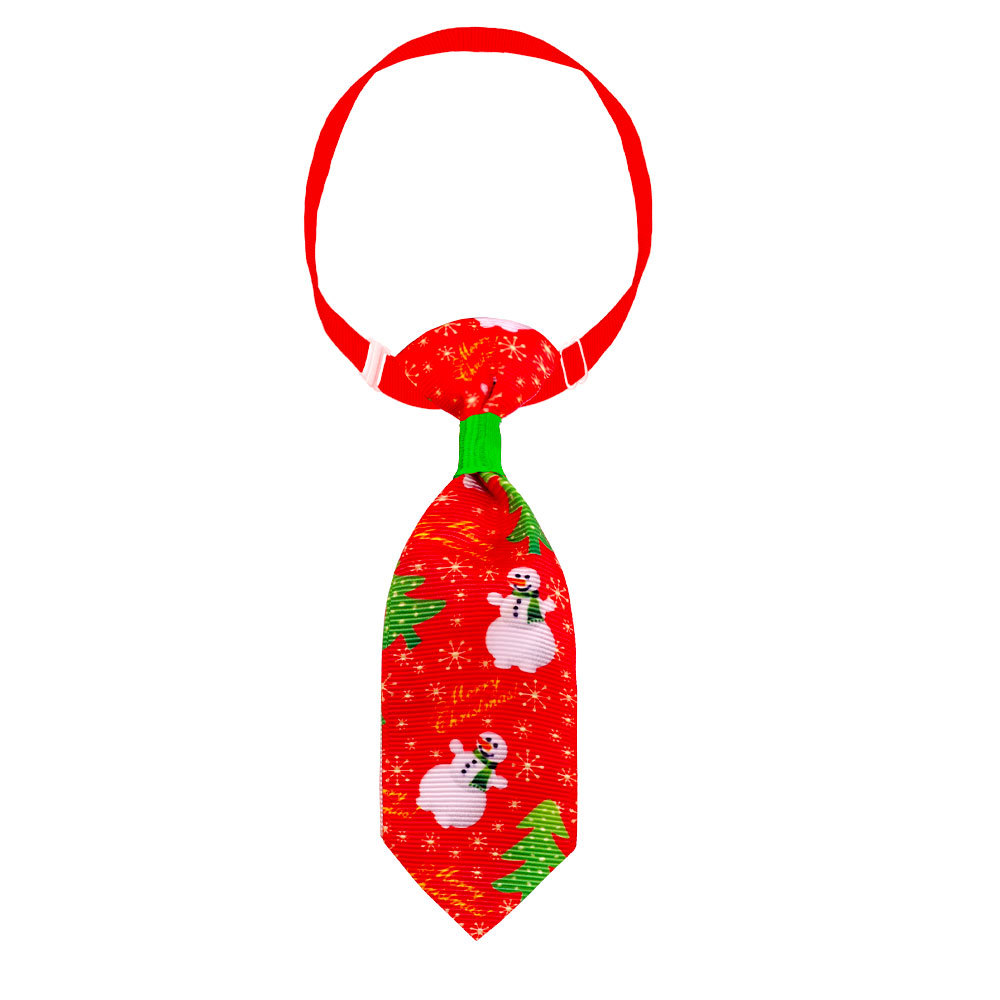 KFX-9958973 Christmas-Themed Pet Necktie with Adjustable Scarf - Various Color Options Available