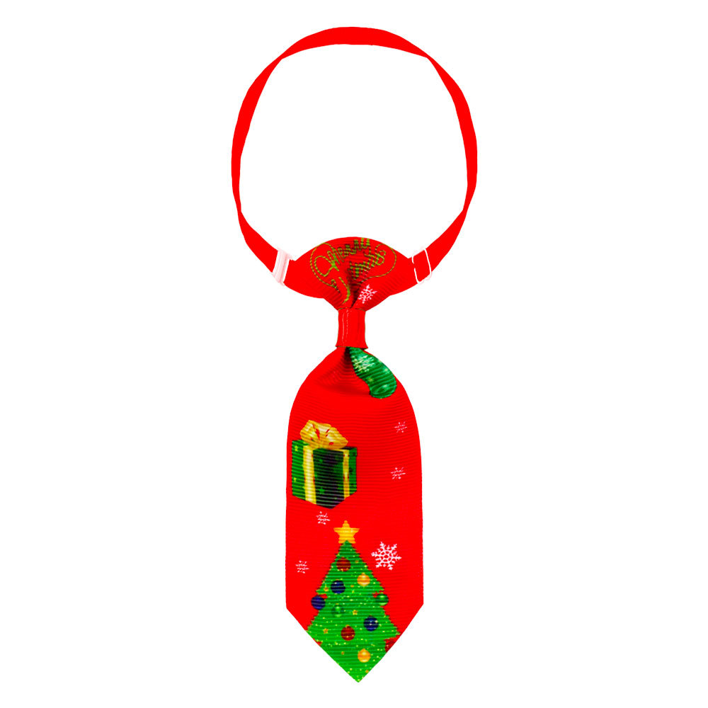 KFX-9958973 Christmas-Themed Pet Necktie with Adjustable Scarf - Various Color Options Available