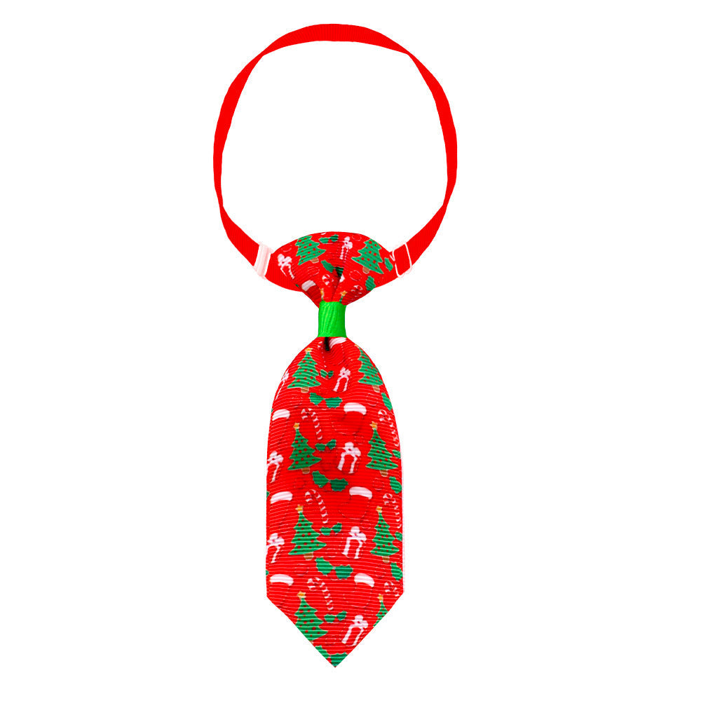 KFX-9958973 Christmas-Themed Pet Necktie with Adjustable Scarf - Various Color Options Available